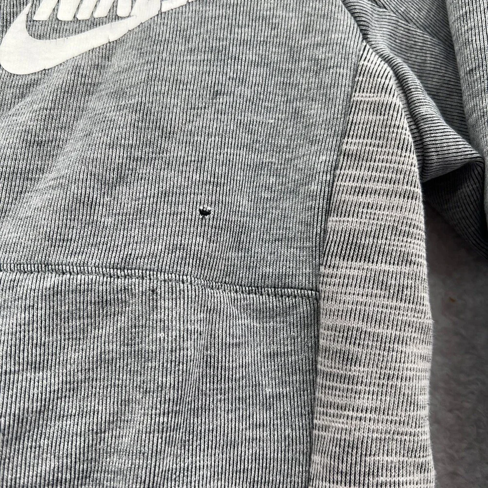 Nike Hoodie Boys XS Gray Full Zip Zip Long Sleeve‎ Jacket Logo Youth Extra Small